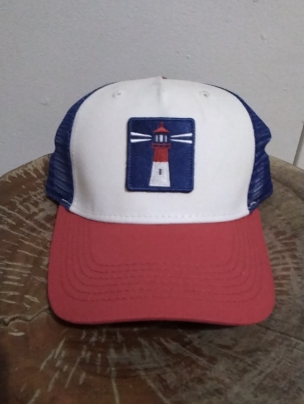 Men's Red, White & Blue Lighthouse Trucker Hat